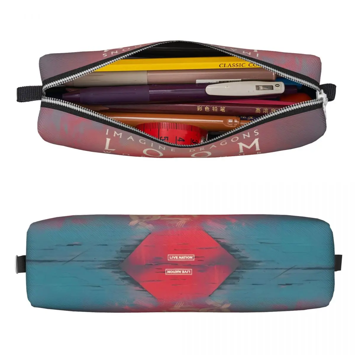 Loom Tour 2024 New Album Pencil Cases Fashion Imagine Dragons Band Pen Box Bags Student Big Capacity Office Cosmetic Pencilcases