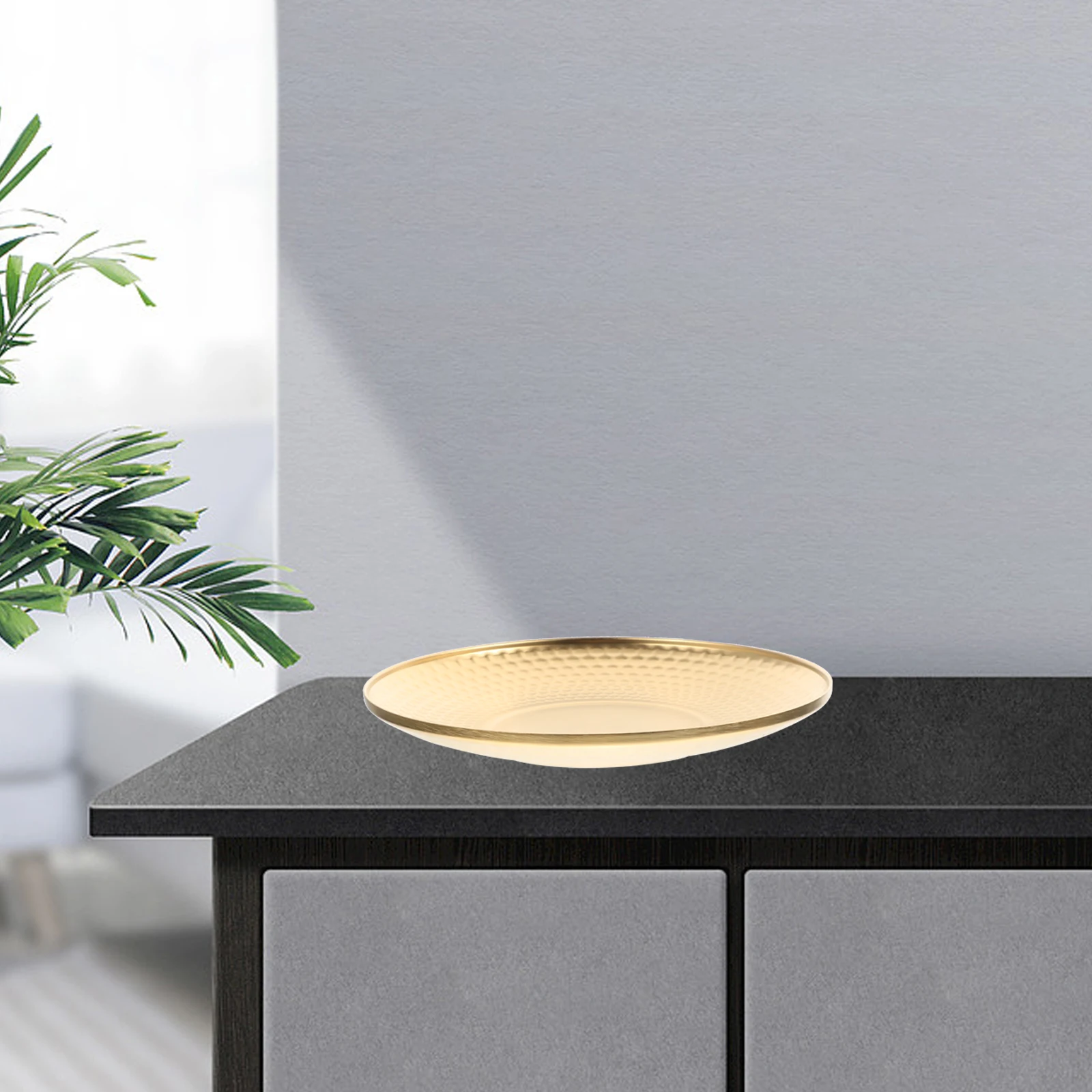 

Stainless Steel Tray Round Platter Food Storage Plate Dinner Party Restaurant Bar KTV Snacks Desserts Steaks Retro Style