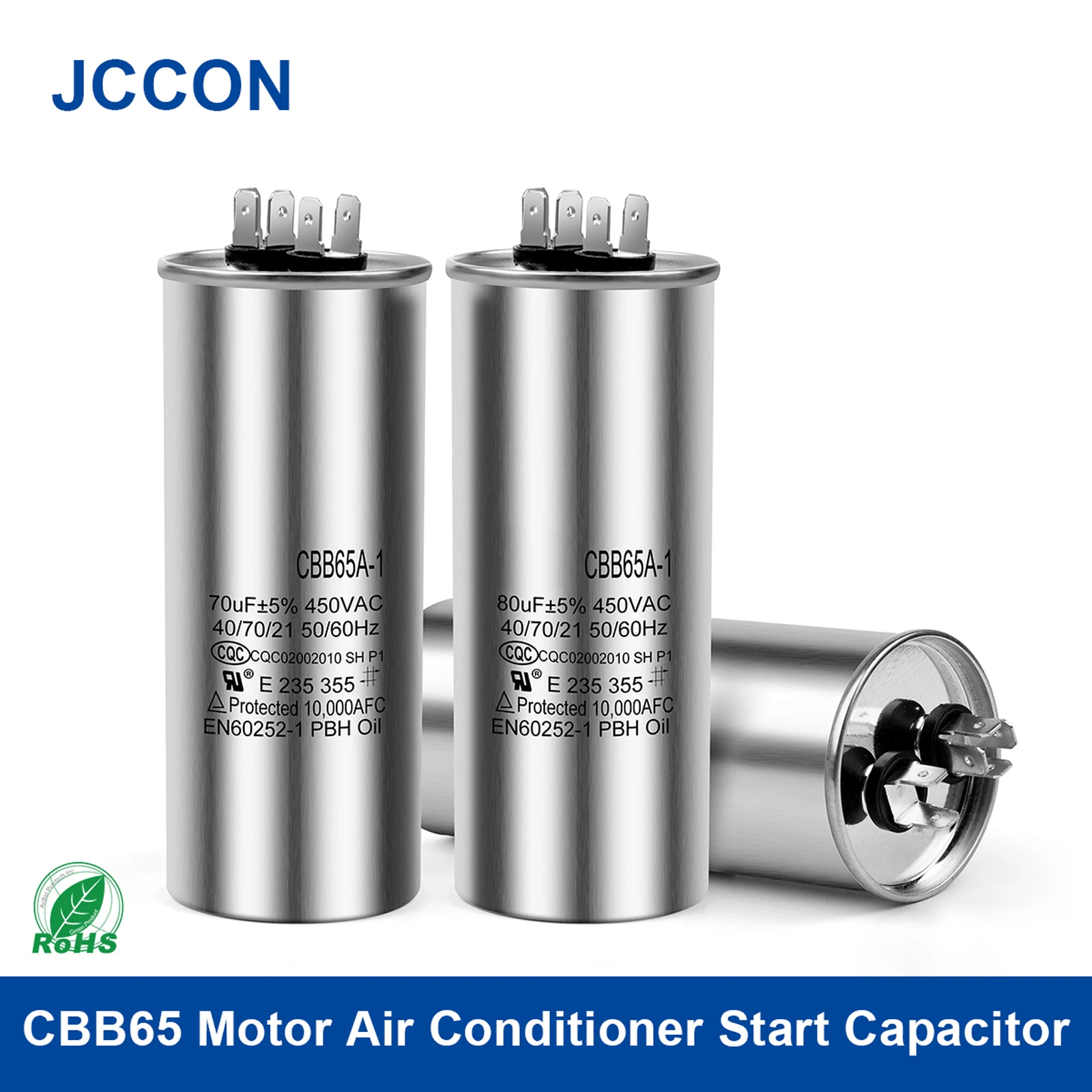 

2Pcs CBB65 Motor Capacitor Air Conditioner Compressor Start Capacitor 450V AC 5UF 6UF 15uF 20uF 25uF 30uF 35uF 40uF 45uF 50uF