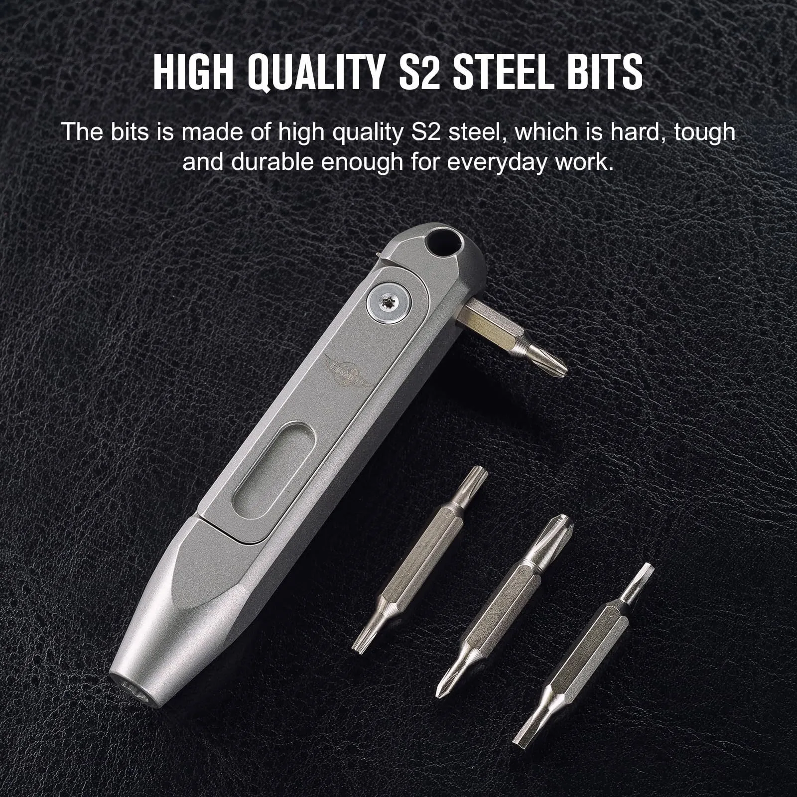 OKNIFE Otacle D1 Titanium EDC Obeng 8 In 1 Multi Bit Alat Presisi S2 Baja Magnetik Bit Ukuran Saku Perak