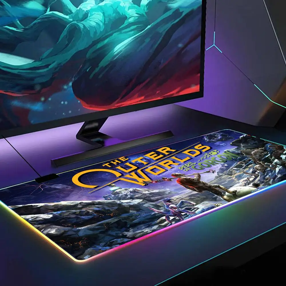 

Коврик для мыши The Outer Worlds RGB игровой коврик для мыши настольный коврик HD геймер большой светодиодный светильник XXL коврики для мыши