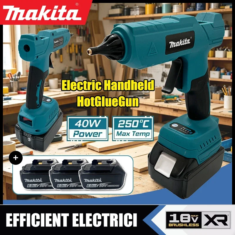 

Makita Cordless Electric Handheld Hot Glue Gun Repair DIY Tool Hot Melt Welding Hot Air Gun Anti-scald Nozzle for 18V Battery