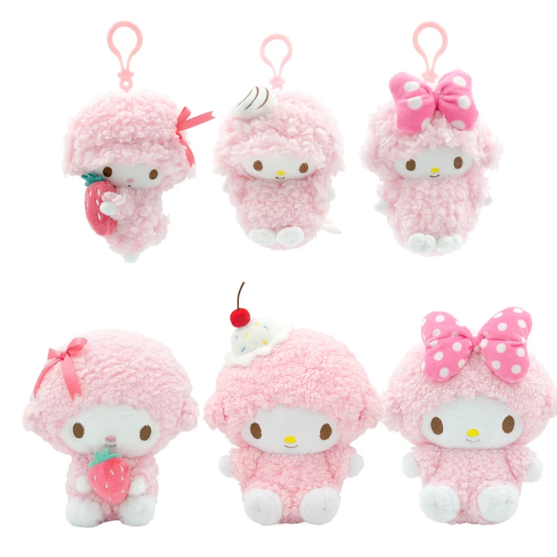 Juguete de peluche de Piano Sanrio genuino Hello Kitty My Melody Kuromi Cinnamoroll mochila de estudiante de dibujos animados colgante decoración regalo para niña