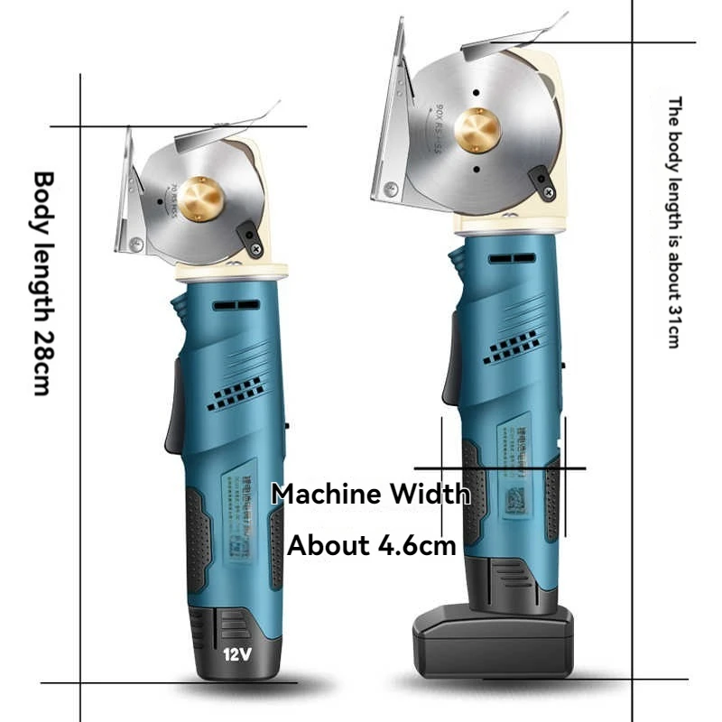 70/90 Cordless Round Knife Cutting Machine Handheld Electric Scissors Home Apparel Fabric Cutting Tool