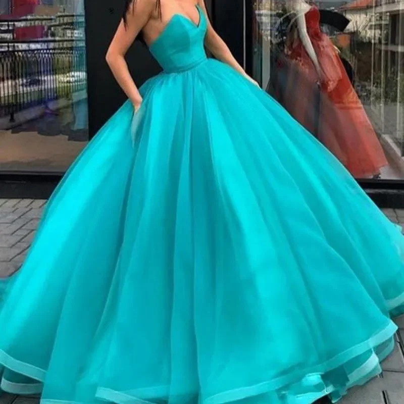 

Red Ball Gown Prom Dresses 2023 Sweetheart Tulle Organza Gala Dresses Long Prom Gown Yellow Evening Party Dresses