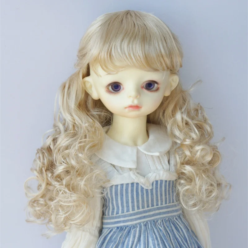 Nur Puppenhaar JD815 1/6 1/4 1/3 SD DOD QBaby Blythes Lange, unordentliche Welle mit halb gebundener Rückseite, Prinzessinnen-Synthetik-Mohair-BJD-Perücken
