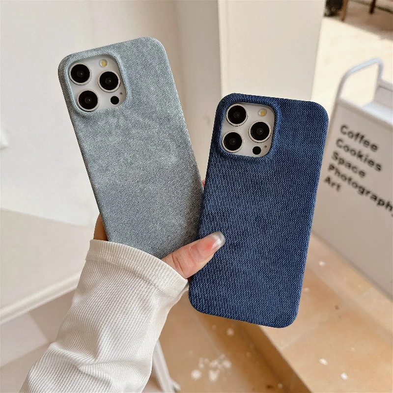 Fashion Jeans Cowboy Denim phone case for iphone 15 14 13 12 11 Pro Max 14 15 Plus high quality cover Shockproof Bumper Luxury