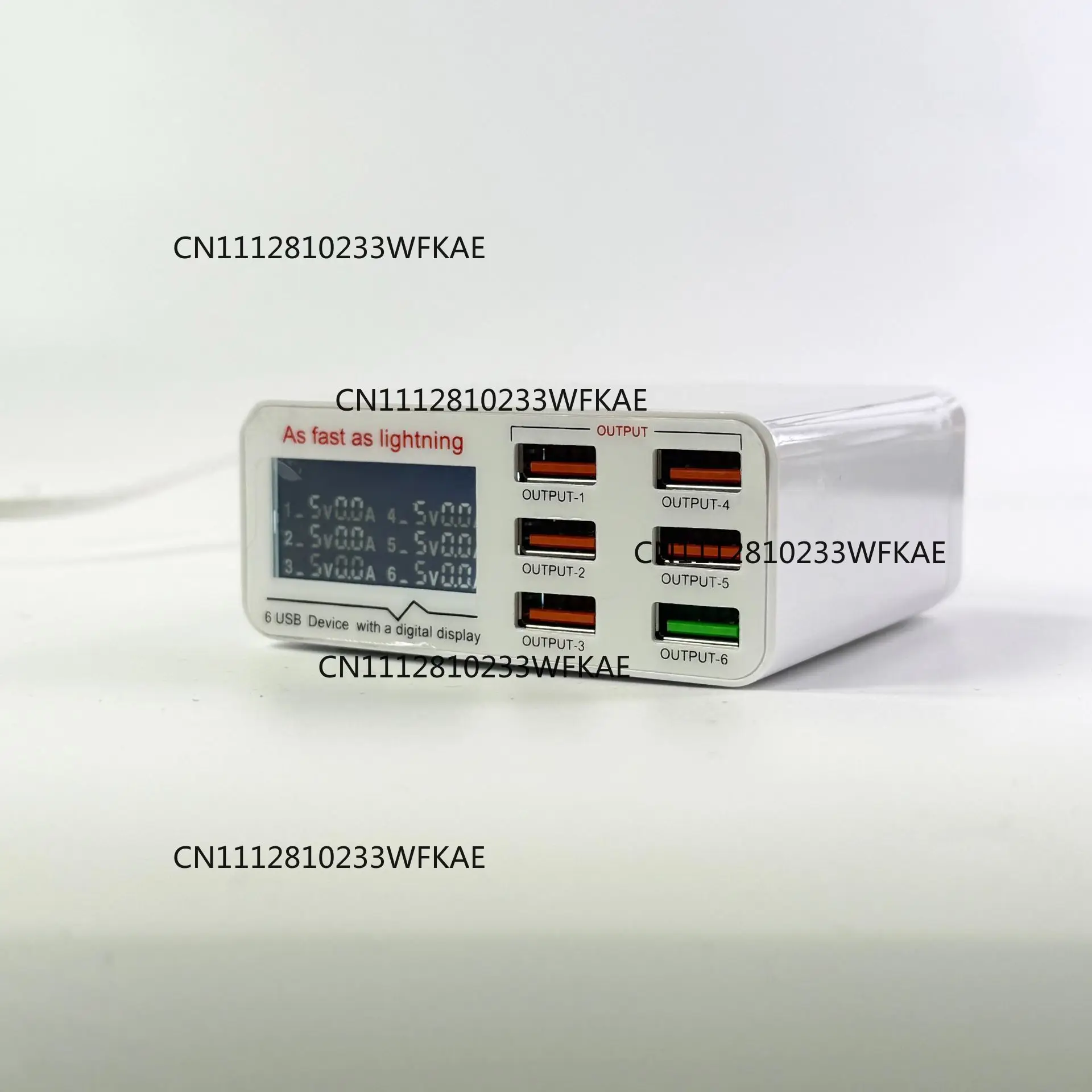 New multi-port charger, digital display 6-port USB fast charging, mobile phone,notebook, charger, desktop charging station