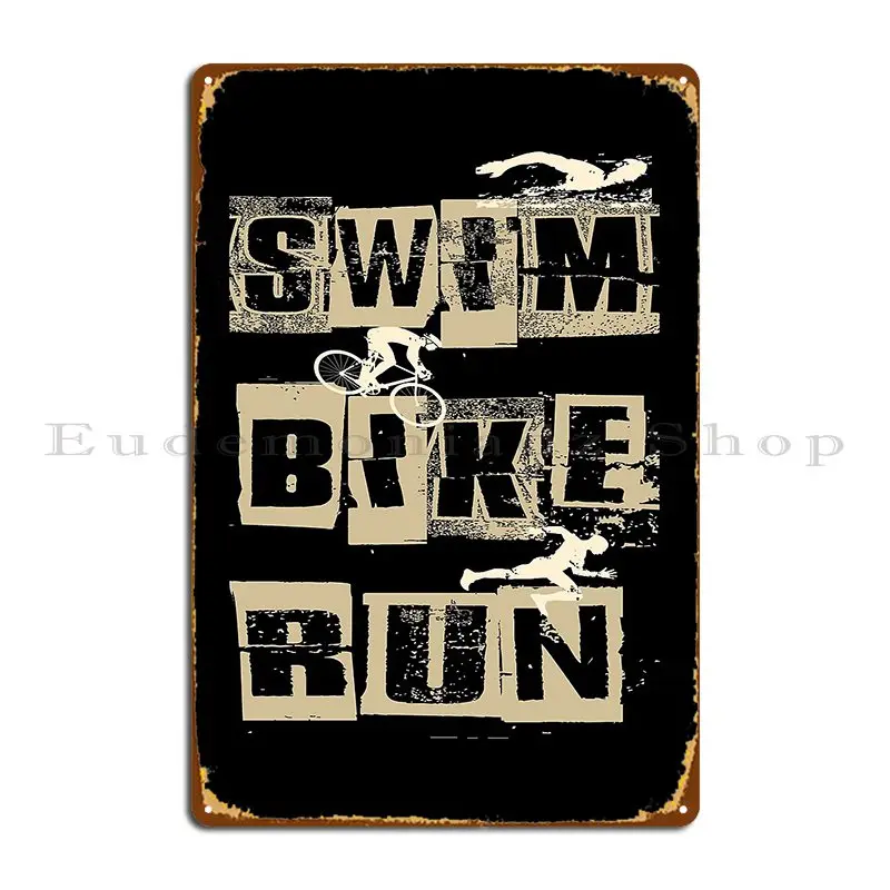 Triathlon Swim Bike Run Triathlete Metal Signs Customized Club Plaques Wall Cave Rusty Tin Sign Poster