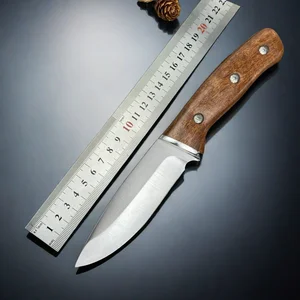 Full Tang Outdoor Survival Knife, lâmina de aço inoxidável, grossa, alta dureza, sândalo vermelho, punho largo, Camping, 5Cr13Mov 10 principais vendas faca de mato grande - №9