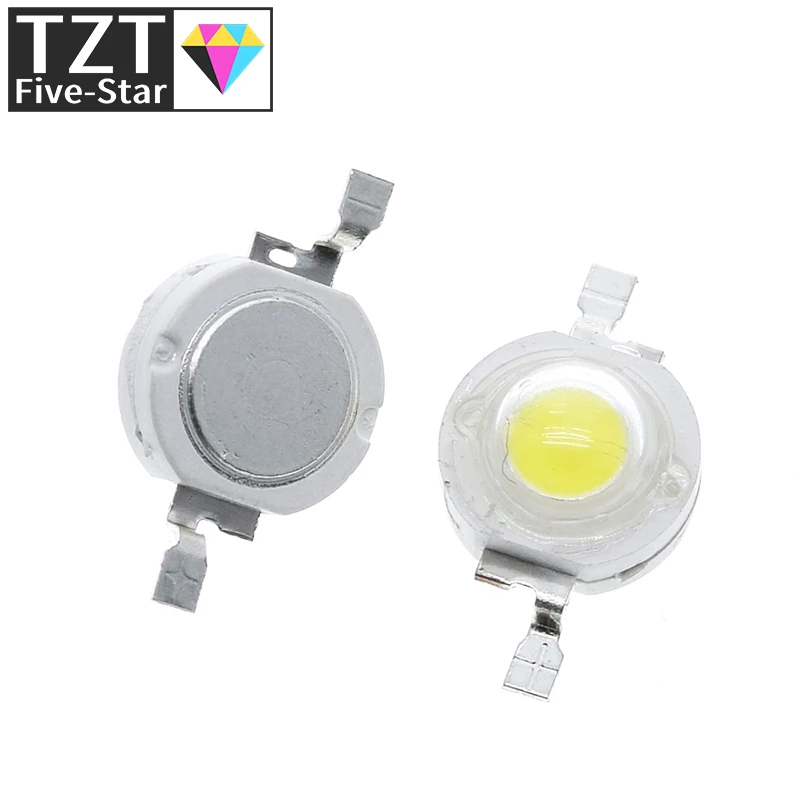 10/100PCS/LOT TZT  led 1W 100-120LM LED Bulb IC SMD Lamp Light Daylight white/warm white  High Power 1W LED Lamp bead