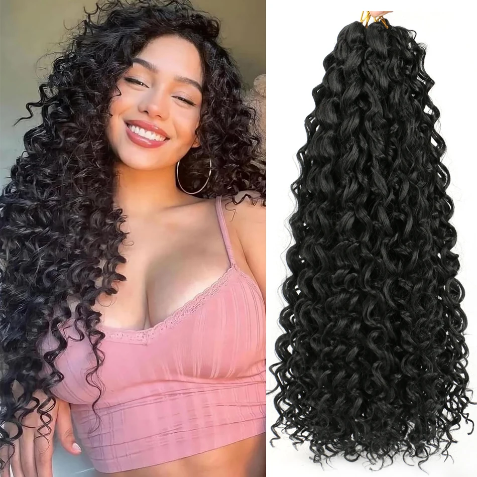 Synthetic Gogo Curl Crochet Hair for Black Women Pre Looped Short Ocean Wave Crochet Hair Water Wave Beach Crochet Braiding Hair