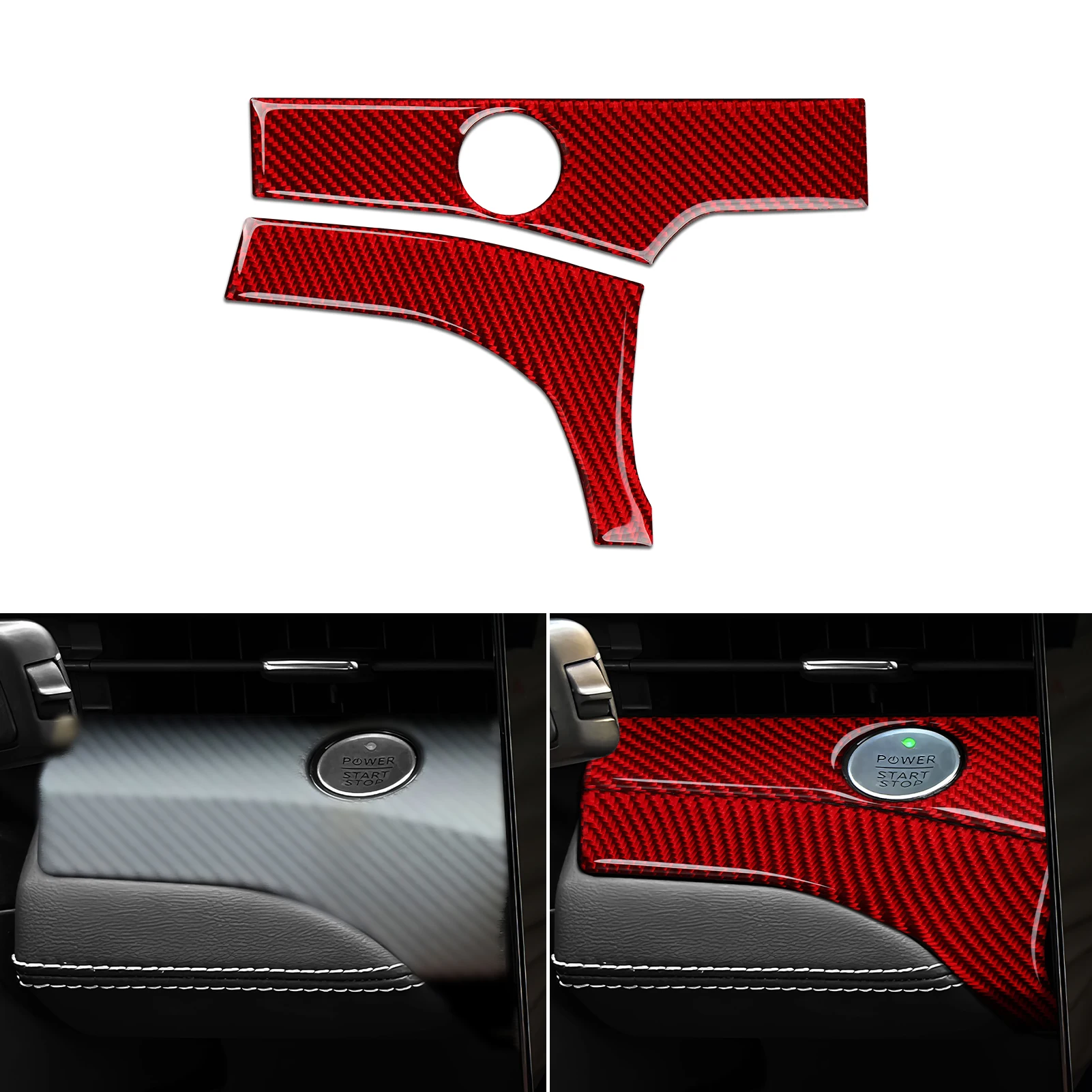 Soft Carbon Fiber Interior Sticker. Car Engine Start Stop Button Panel. For Ford Mustang Mach-E (2021-2027) Trim Accessories. view 6