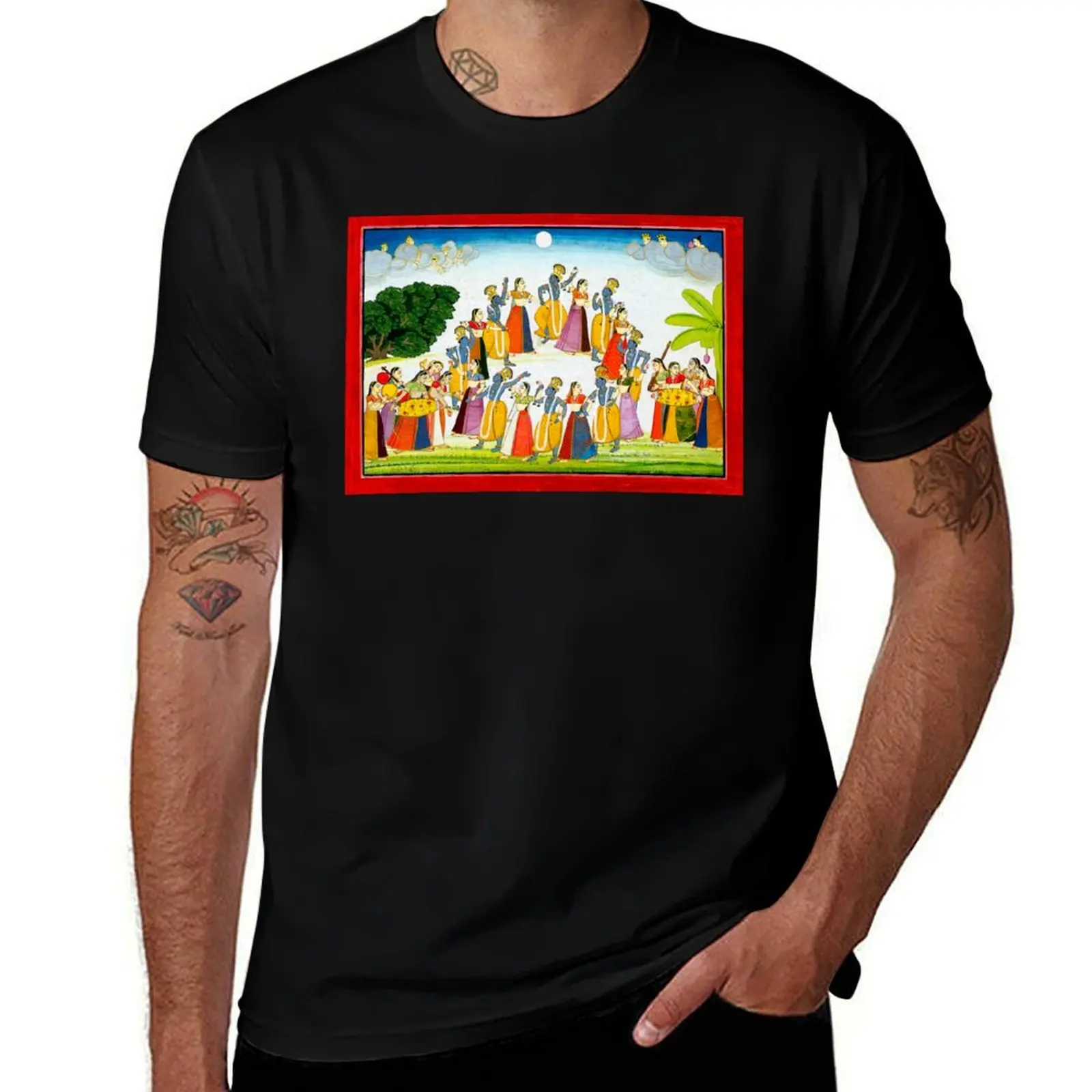 Dance of Krishna and the Gopis Bhagavata Purana 1760s Mughal India T-Shirt Holiday Party Tee Shirt T-Shirt