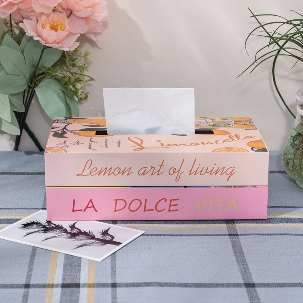 Mode Buch Stil Tissue Box Serviette Halter Fall Papier Box Container Luxus Schlafzimmer Lagerung Box Hause Tisch Dekoration Ornamente – Detail 6