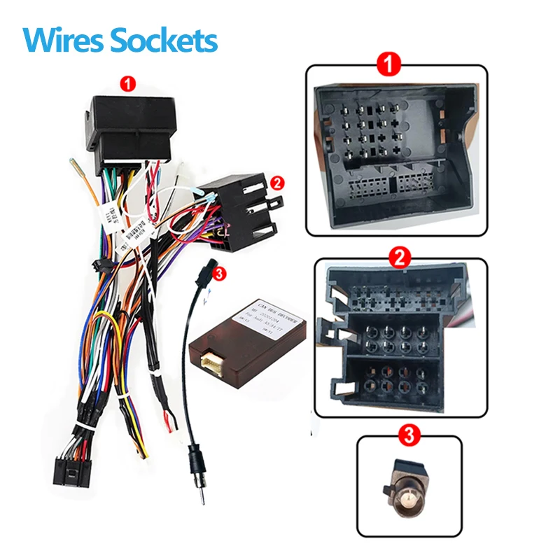 Kenvox android Car radio Canbus Box Decoder For audi A3 A4 TT 16 pin Wiring connector Harness Plug Power Cable adapter