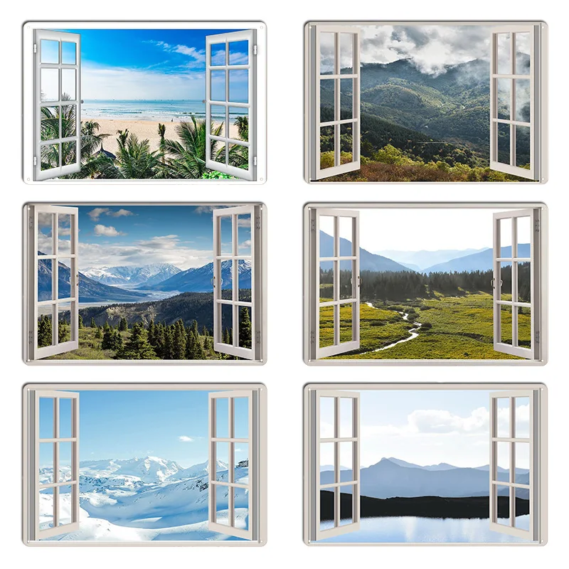 Appalachian Mountains Window View Mountain Range View From Your Window Metal Pub Club Bar Wall Decor Design Tin Sign Poster
