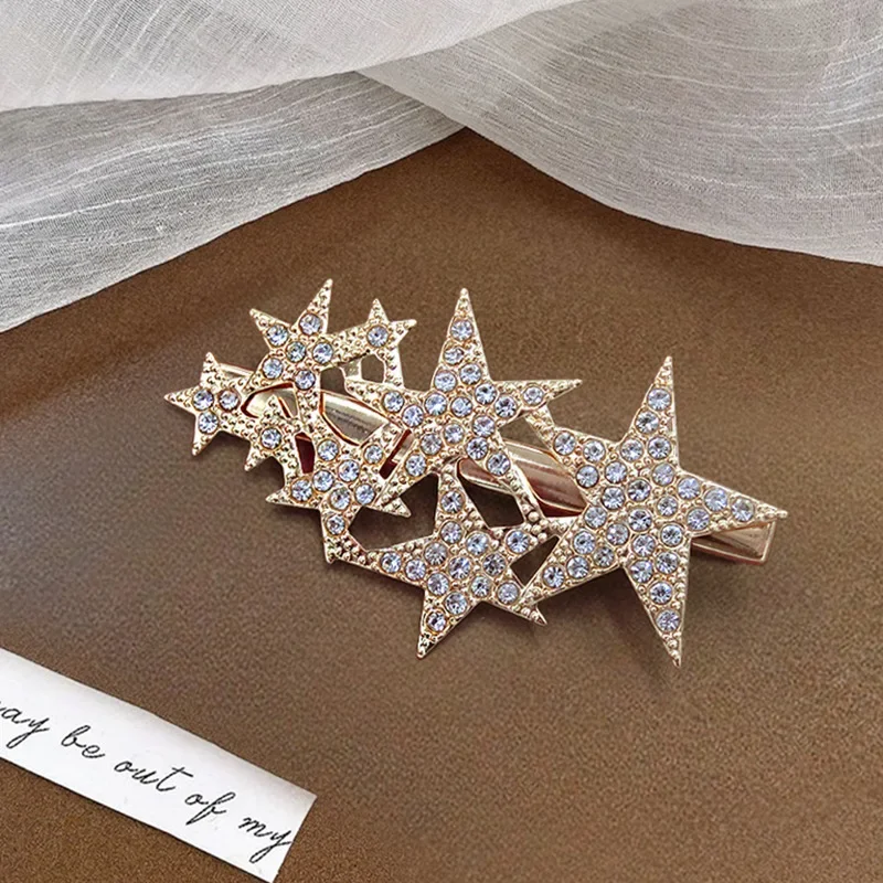 Hair Clip Big Small Star Barrettes for Women Trend Crystal Alligator Hindbrain Side Hairpin Headwear Fashion Accessories Jewelry