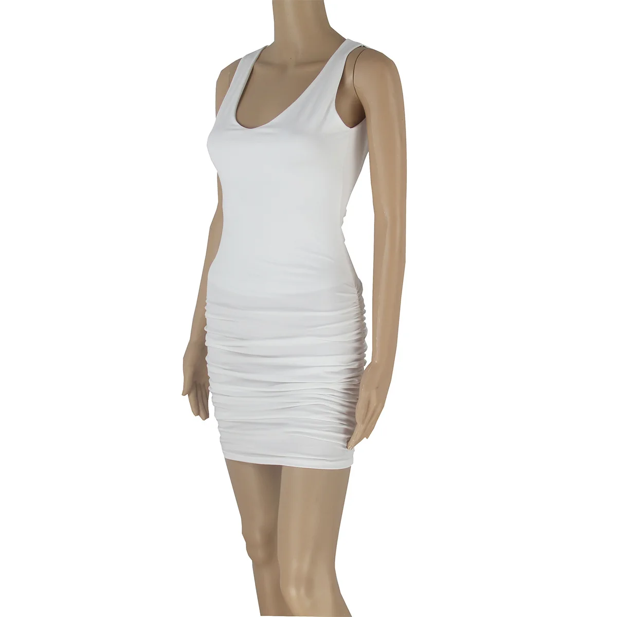 Europäisches und amerikanisches 2025, rückenfreies, ärmelloses Damenkleid, ärmelloses Kleid, umarmendes, einstufiges Kleid, plissiertes Damenkleid