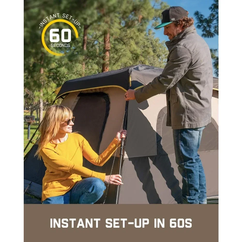 %a Camping Tent 4/6/8/10 Person Instant Cabin Tent Setup in 60s with Rainfly & Windproof Portable