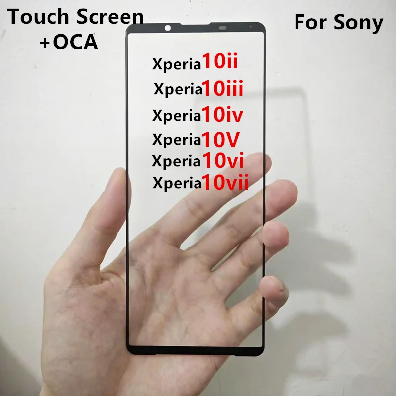 

Внешнее стекло (экран) для Sony Xperia 10 III V II VI IV, сенсорная панель, ЖК-дисплей, стеклянная крышка, запчасти для ремонта и замены + OCA