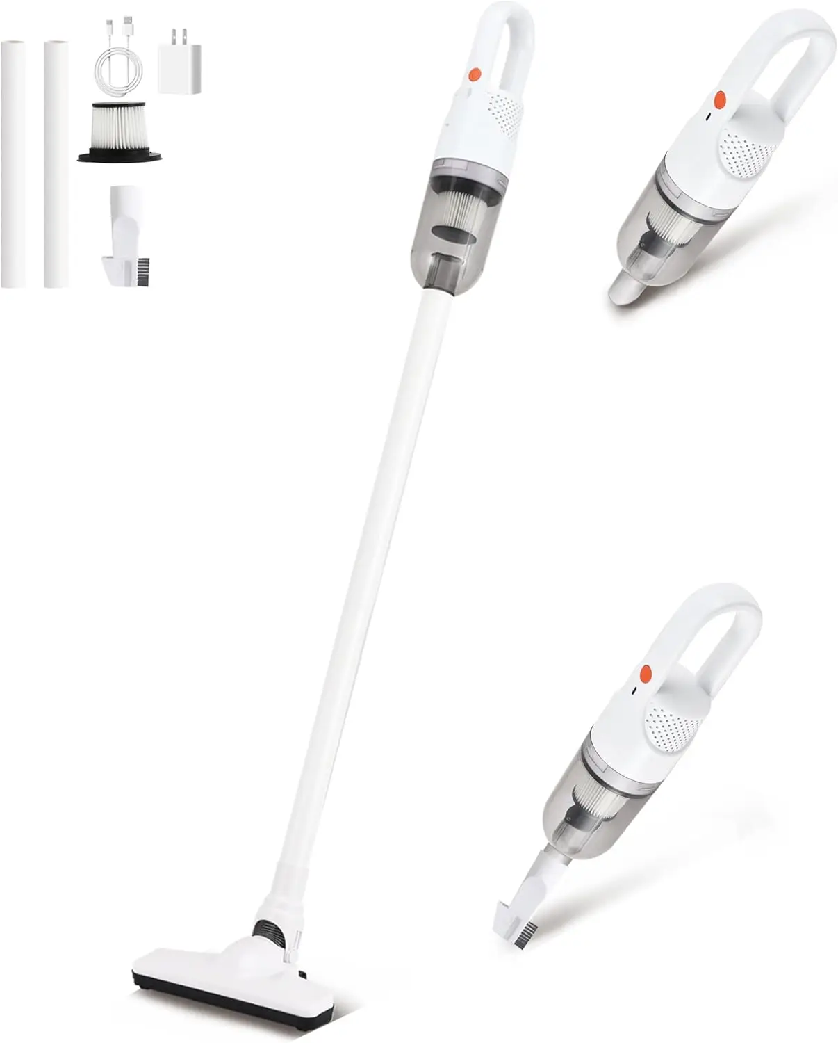 

6-in-1 Lightweight Cordless Stick Vacuum Cleaner with 100W Motor for Hard Floors, Carpets, and Pet Hair