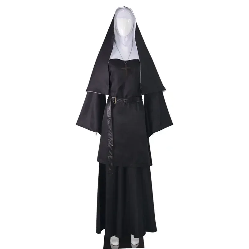 Cosplay CostumeTraditional Adult Valak Black Religious Robe Suit Halloween Party Demon Nun Performance Clothes MN3