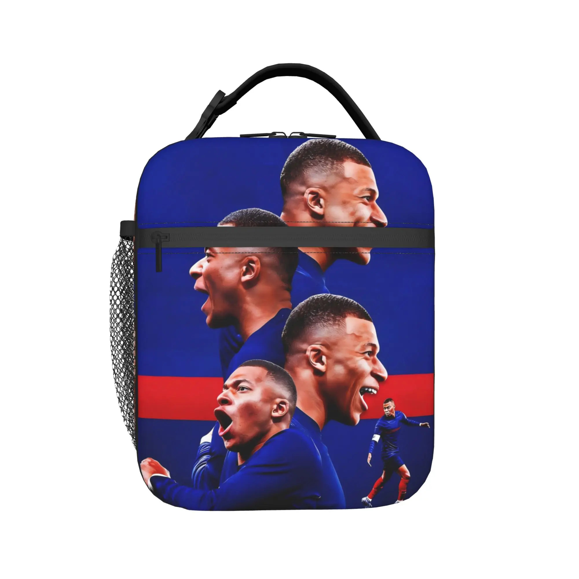M-Mbappes Insulated Lunch Bag Cooler Bag Reusable,Meal Container Football Soccer High Capacity Tote Lunch Box Food Storage Bags