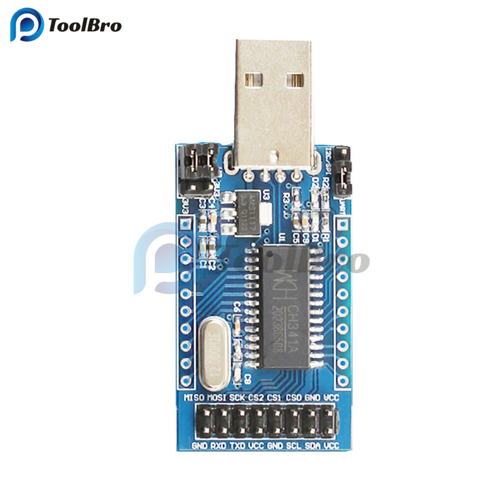 CH341A USB to UART IIC SPI I2C Programmer Convertor Parallel Port Converter Onboard Operating Indicator Lamp Board Module CH341