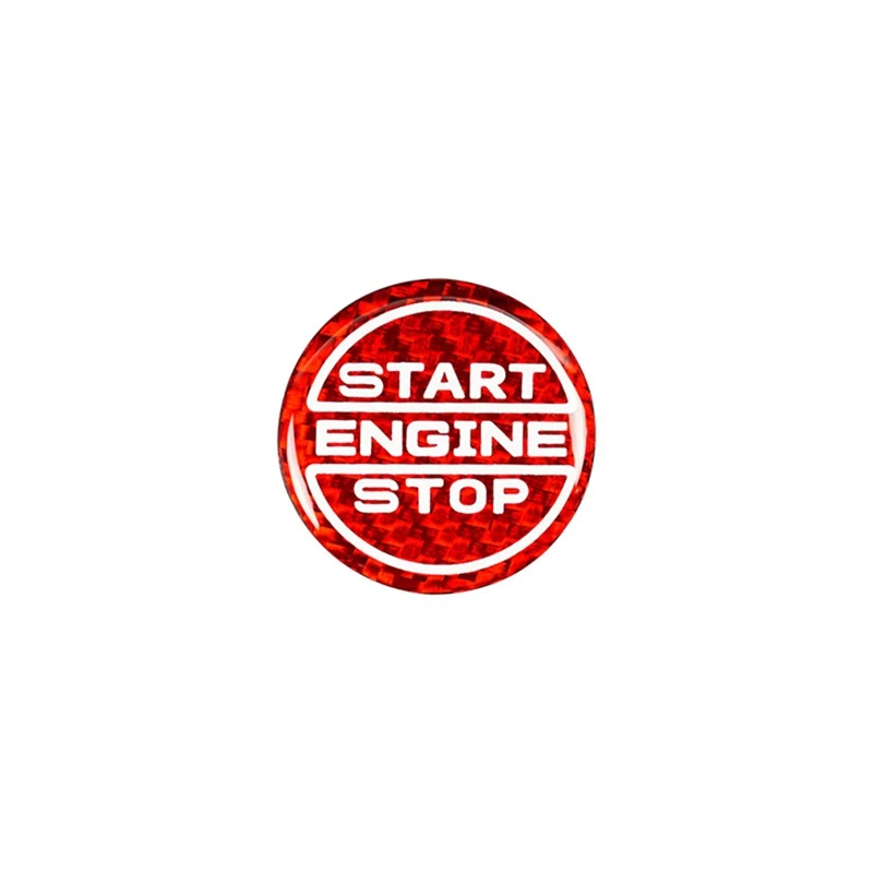 

One Click Start Button Decorative Cover Sticker Car Interior Accessories Real Carbon Fiber For Ford Mustang 2024-