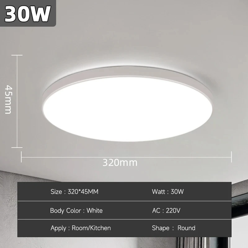CANMEIJIA LED Deckenleuchten Moderne Deckenleuchte 18/30/40/72W Led 220V Deckenleuchten Runde Wohnzimmer Schlafzimmer Innen Küche Beleuchtung Lampe 10
