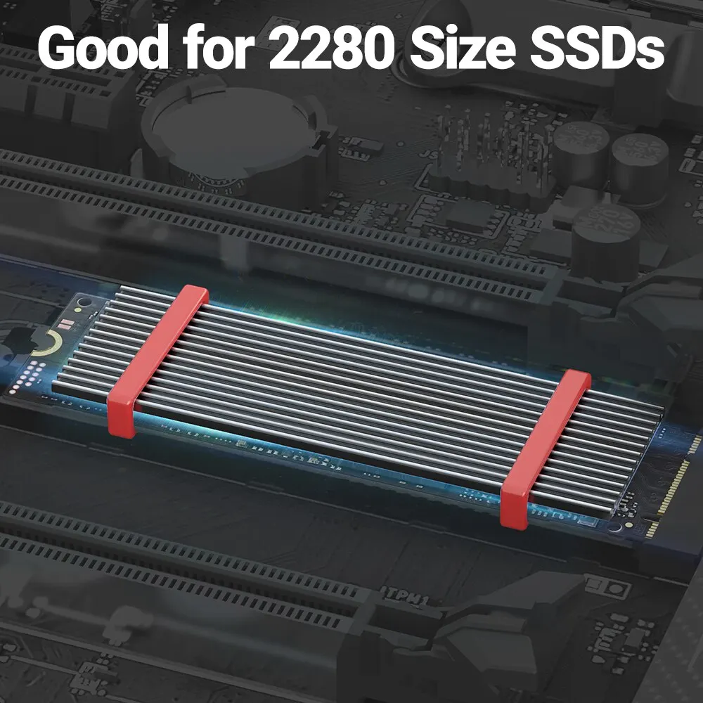 JEYI M.2 SSD Heatsink, Aluminum NVMe Radiator 2280 Solid State Drives Cooler With Silicone Thermal Pad For PS5 Laptop Desktop