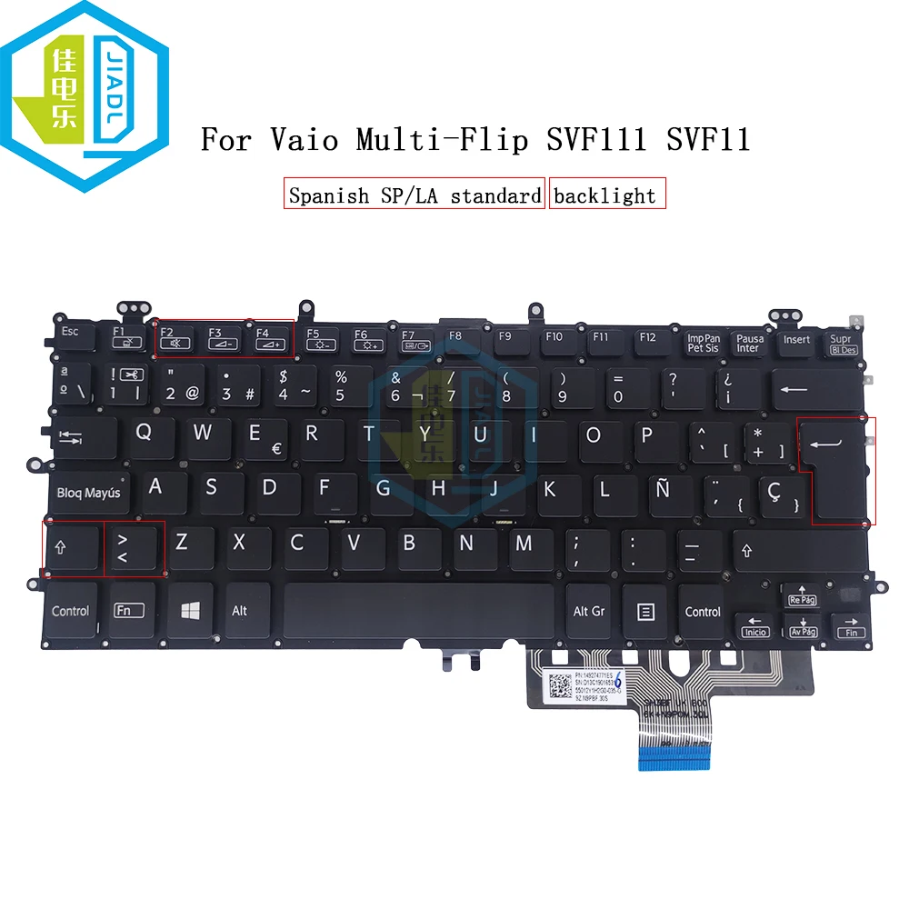 

UK Latin Spain Laptop Keyboard For Sony Vaio SVF11 SVF11N SVF11N13CXS SVF11N1L2E SVF11N1C5E Backlit Keycap Teclado 9Z.N9PBF.30U