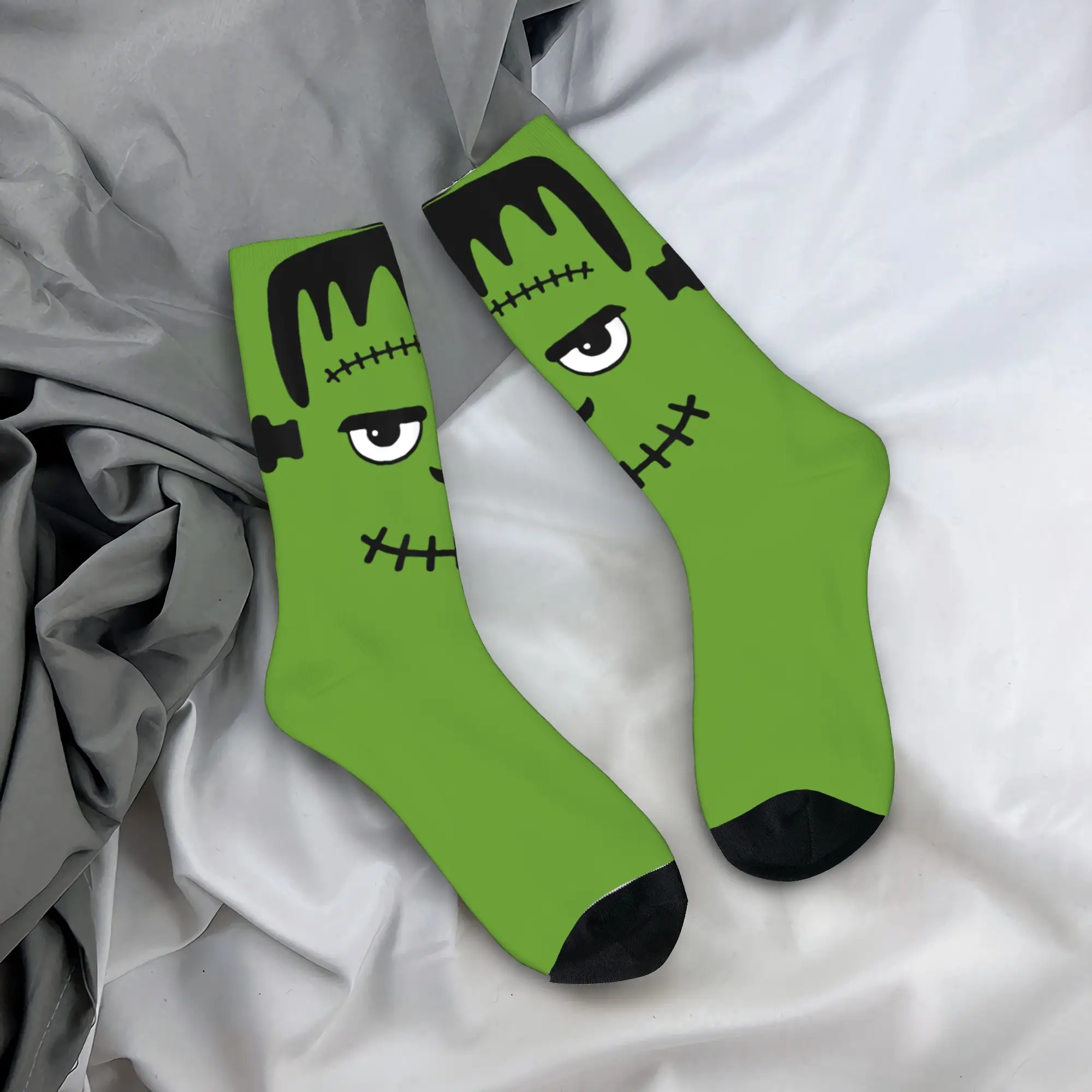 فرانكنشتاين مونستر هالوين الجوارب الجرافيك جوارب المضادة للبكتيريا الرجال الجوارب جودة الخريف موضة الجري جوارب رياضية