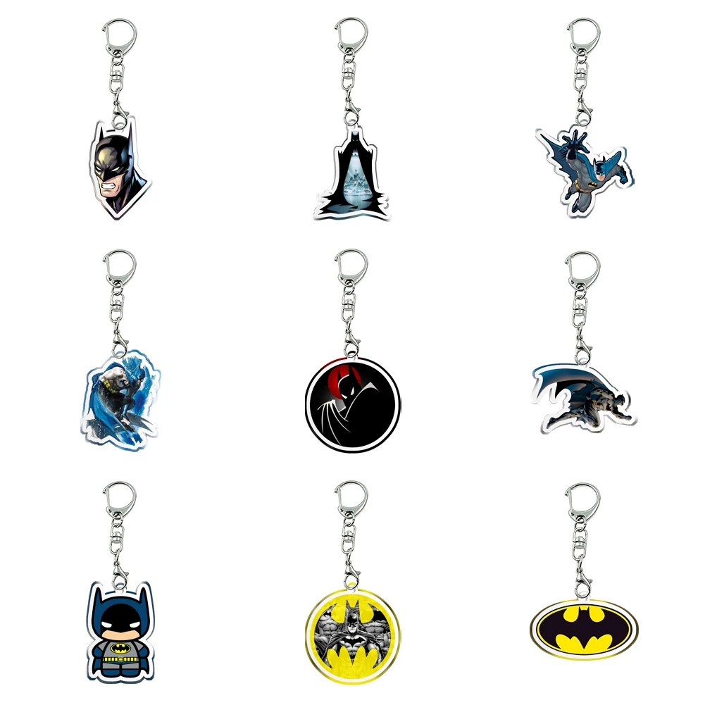 

The DC Keychain Batman Superman Universe Wonder Woman Pendant Keychain Cartoon Figure Toys Model Key Holder Boys Kid Accessories