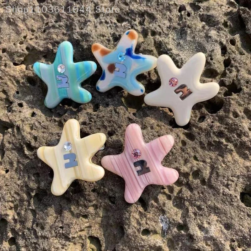 

Многоцветная заколка для волос в виде морской звезды, модные простые красочные головные уборы с боковой клипсой для женщин и девочек, универсальные аксессуары для волос, подарки