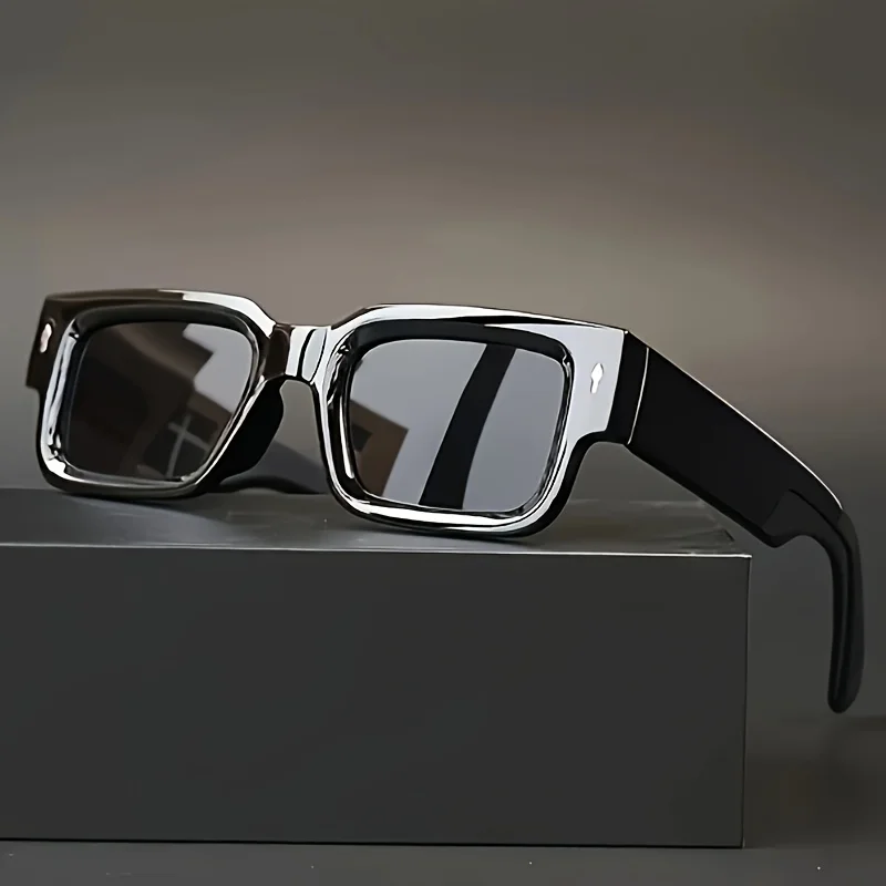 Men Vintage Rectangle Frame Sunglasses Fashion Rerto Sun Glasses Luxury Brand Design UV400 Shades Eyewear Women Goggles