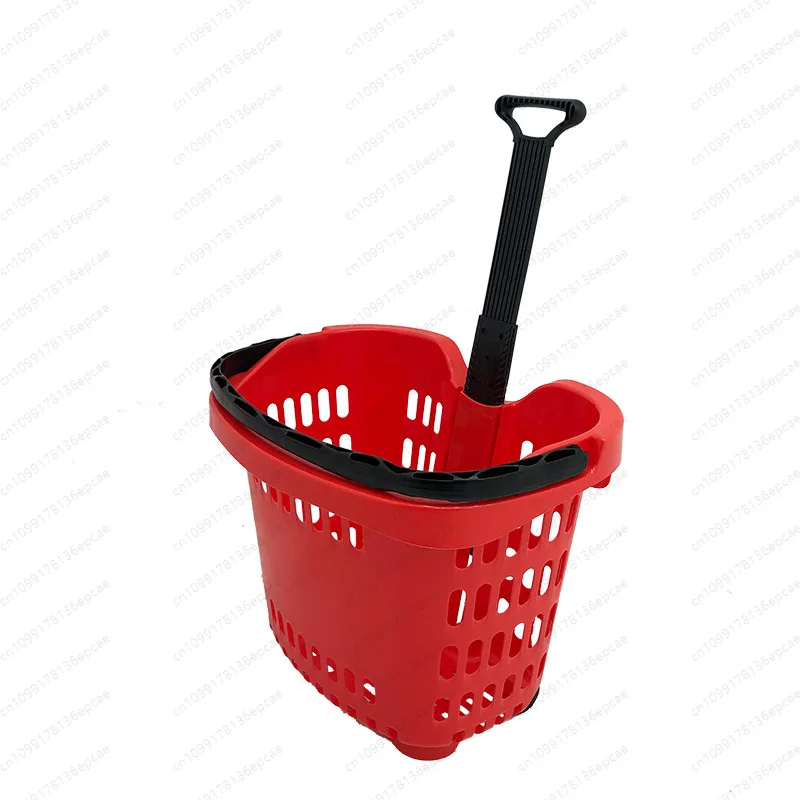 

Корзина для покупок в супермаркете, пластиковая корзина, каркас тележки для покупок с рулевой тягой на колесах