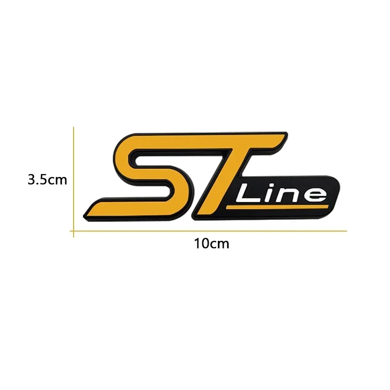 3D Metal ST Line Logo Car Front Grille Emblem Rear Trunk Sticker Badge Decals for Ford ST Fiesta Focus Mondeo Kuga Ranger view 4