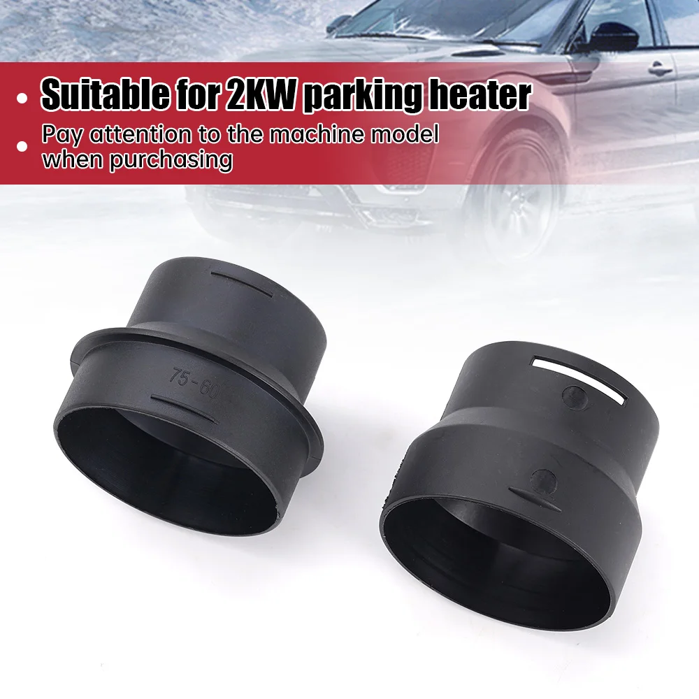 60/75mm Diesel Parking Heater Air Duct Connector High Temp Resistant Nylon Ducting Reducer Adapter For 2KW‑5KW‑8KW Fit Car Truck