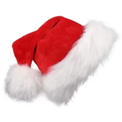 Christmas Hat Red Plush Thickened Santa Hats for Adult Kids Winter Christmas Caps Festive Xmas Party Decorations Gifts New Year