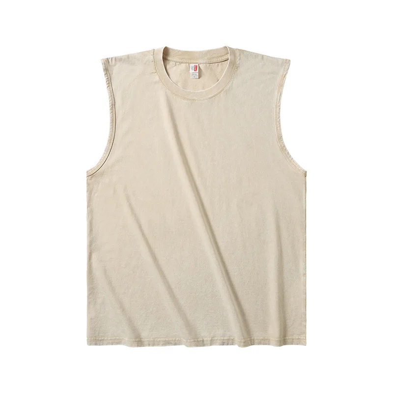 Retro Washed Old Sleeveless Vest Men's Pure Cotton Vest Summer Loose Casual Top