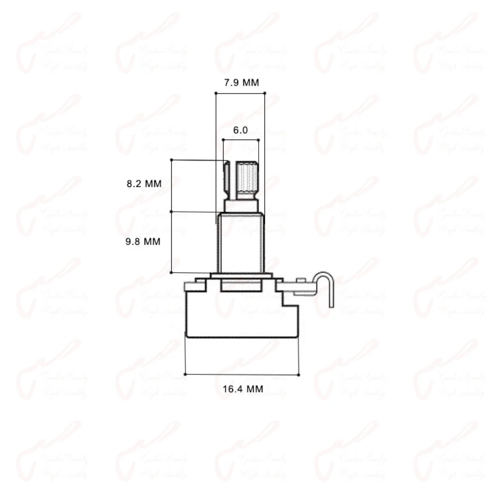 B50K/B100K Balance Potentiometer(POT) With Center Detent For Electric Bass Guitar Accessories