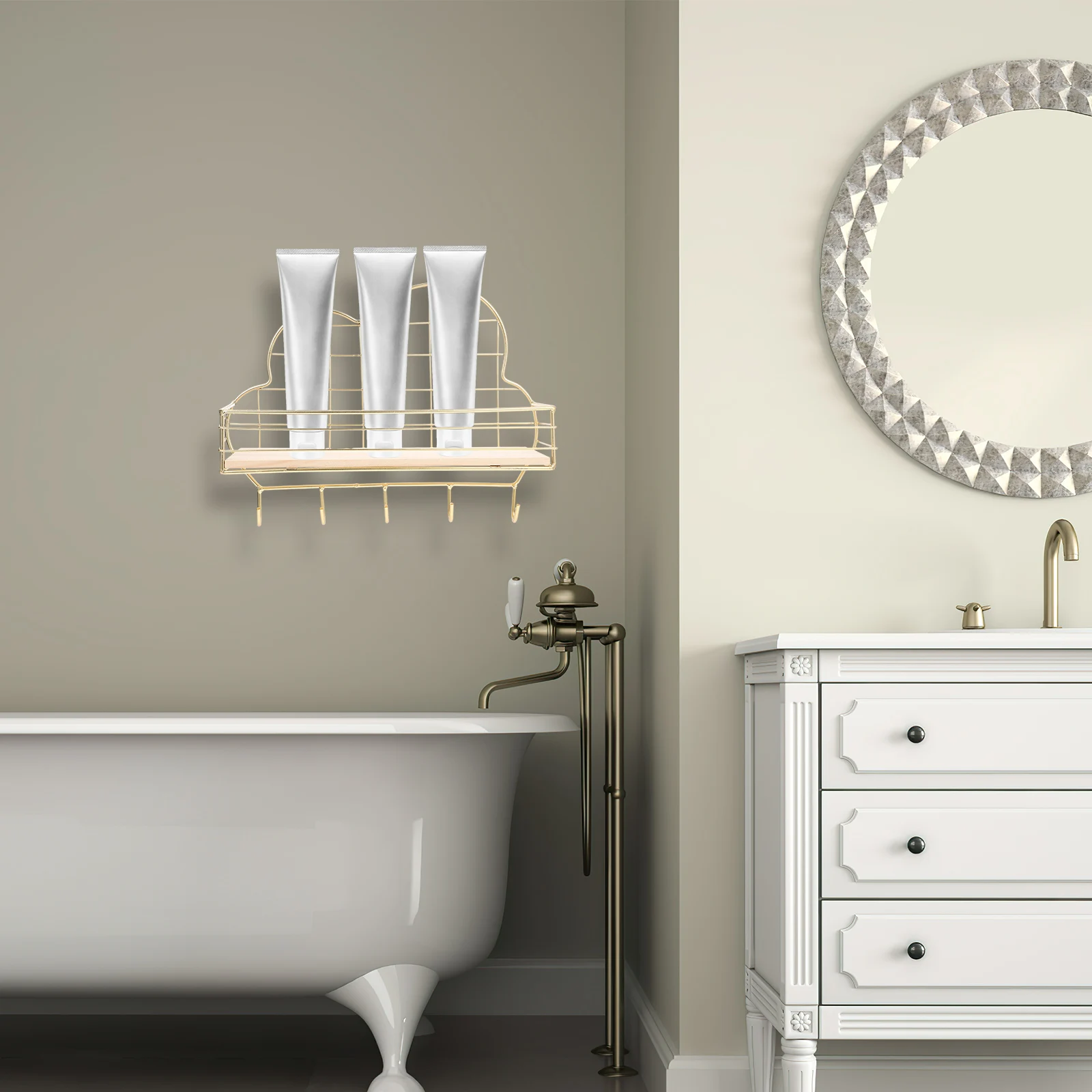 

Cloud Shape Metal Storage Rack -Mounted Shelf Home Decoration Living Room Bedroom Hanging Storage Organizer