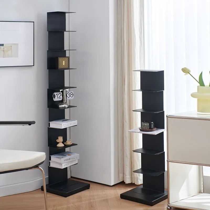 Invisible bookshelf Floor shelf Living room Simple wrought iron Nordic vertical small bookshelf Corner book storage bookcase