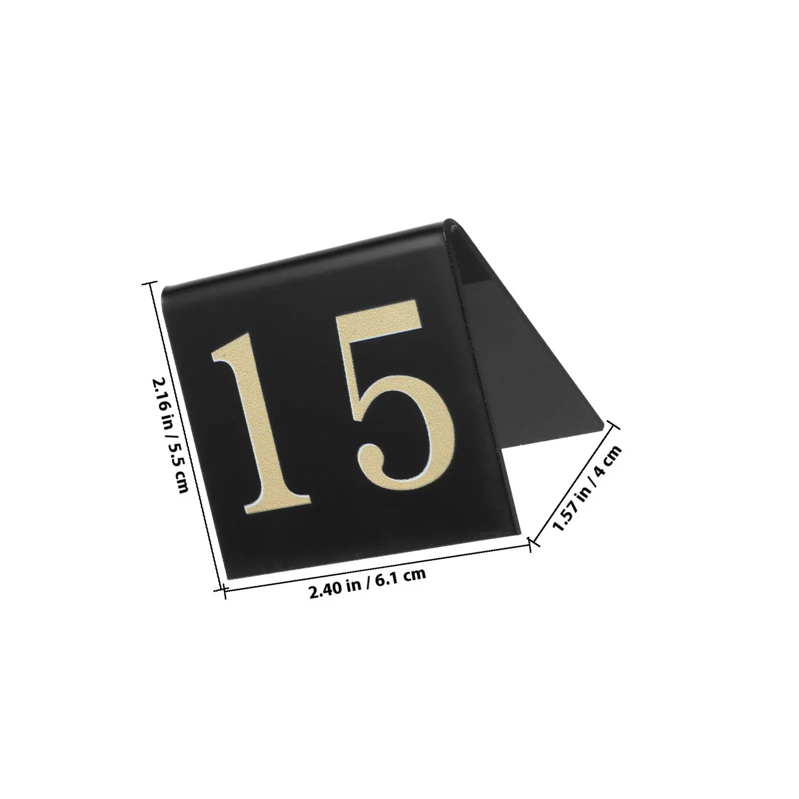15Pcs Compact Table Numbers Acrylic V-Shaped Double-Sided High-Visibility Black Bold Numbers for Restaurant Cafe Detective Party view 4