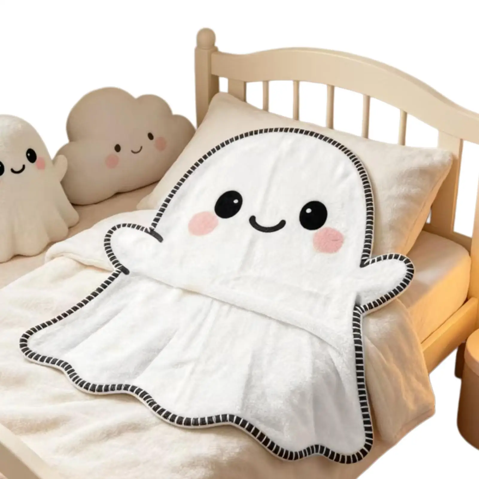 Halloween Ghost Blanket Halloween Flannel Blanket 51x59 Inch Soft Cute Ghost Comfort Halloween Throw Blankets Party Supplies