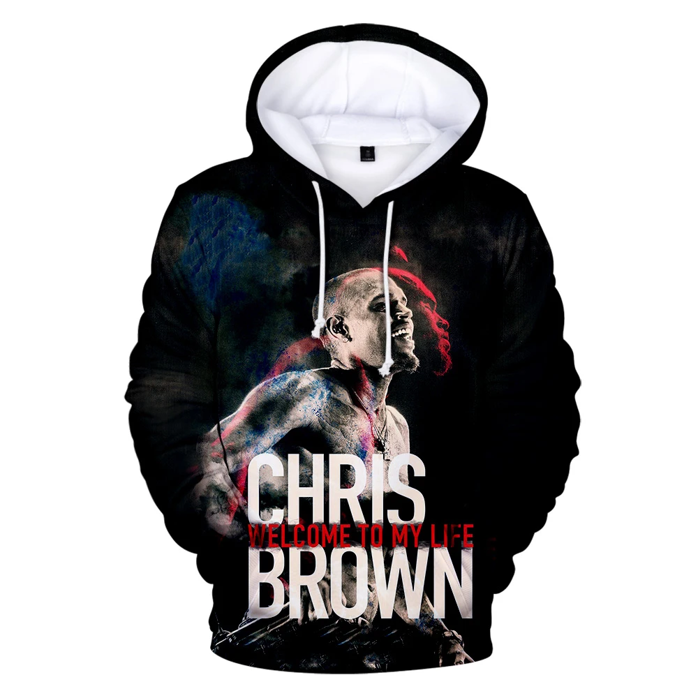 Pop Singer Chris Brown felpa con cappuccio stampata in 3D felpa da uomo donna Hip Hop Harajuku Streetwear Chris Brown cappotto per adulti e bambini