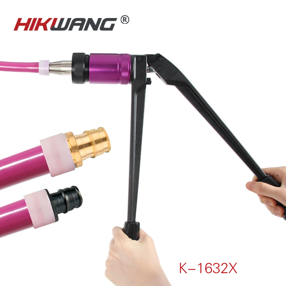 مجموعة أدوات توسيع الأنابيب الدوارة التلقائية اليدوية K-1632X مع رأس توسيع الدوران الذاتي 1/2-3/4-1 لحلقة توسيع Pex #5