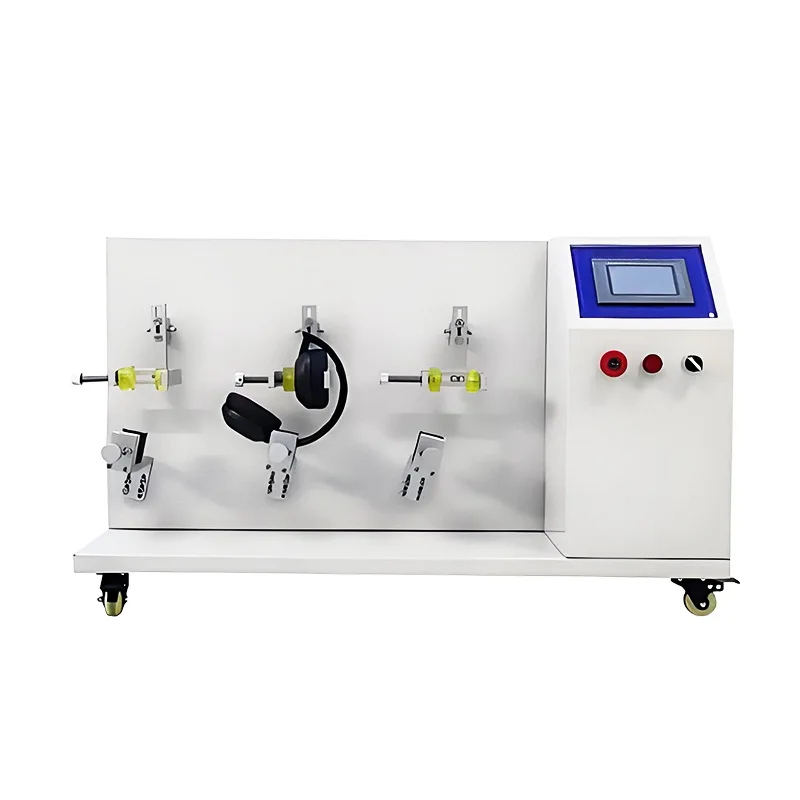 

Headphone folding life testing machine, headphone joint shaft front and rear swing testing device